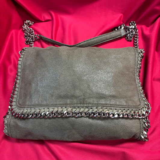 Stella McCartney Falabella Flap Green Suede Shoulder Bag