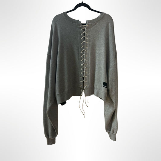 Unravel Project Lace Up Two Tone Sweatshirt - Size 8