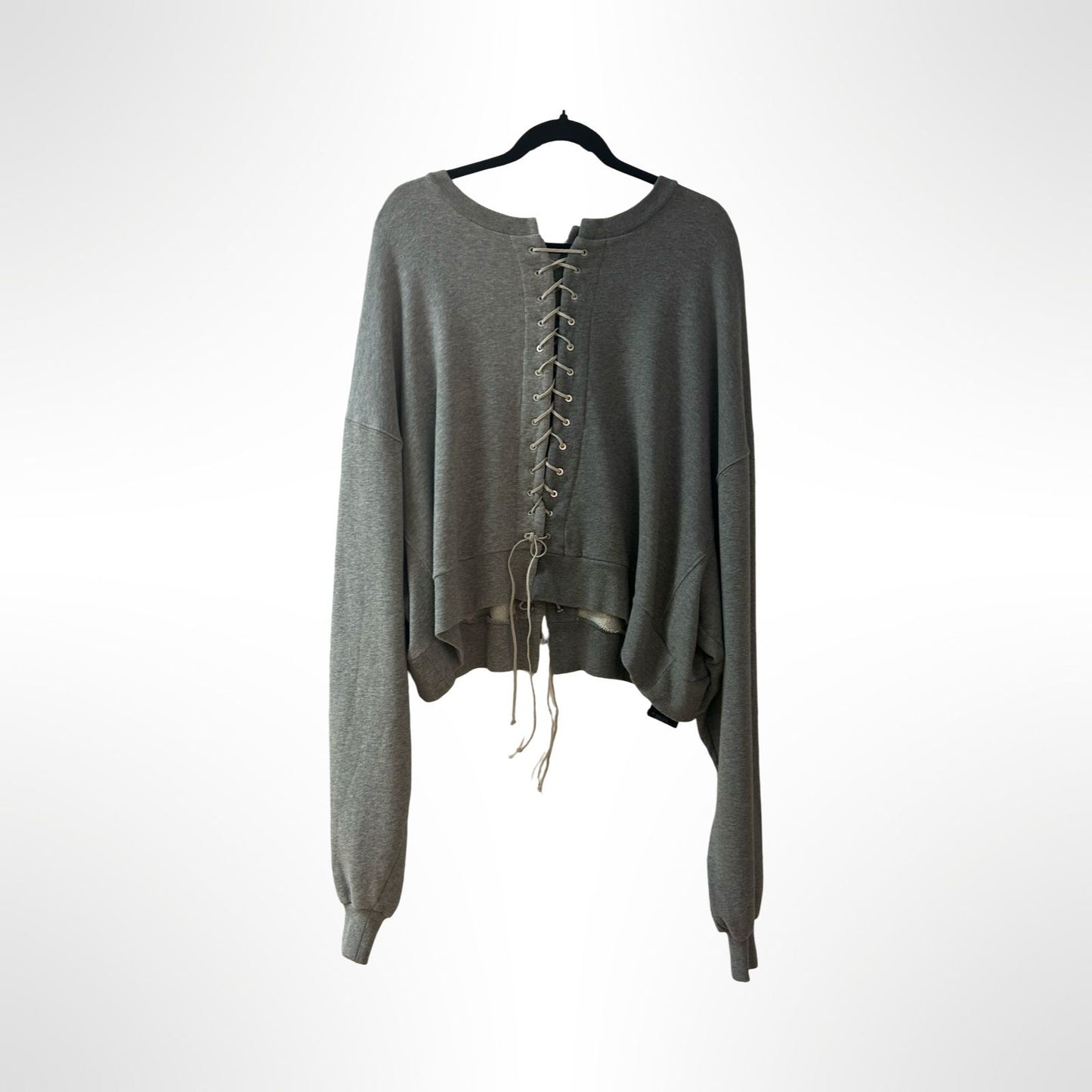 Unravel Project Lace Up Two Tone Sweatshirt - Size 8