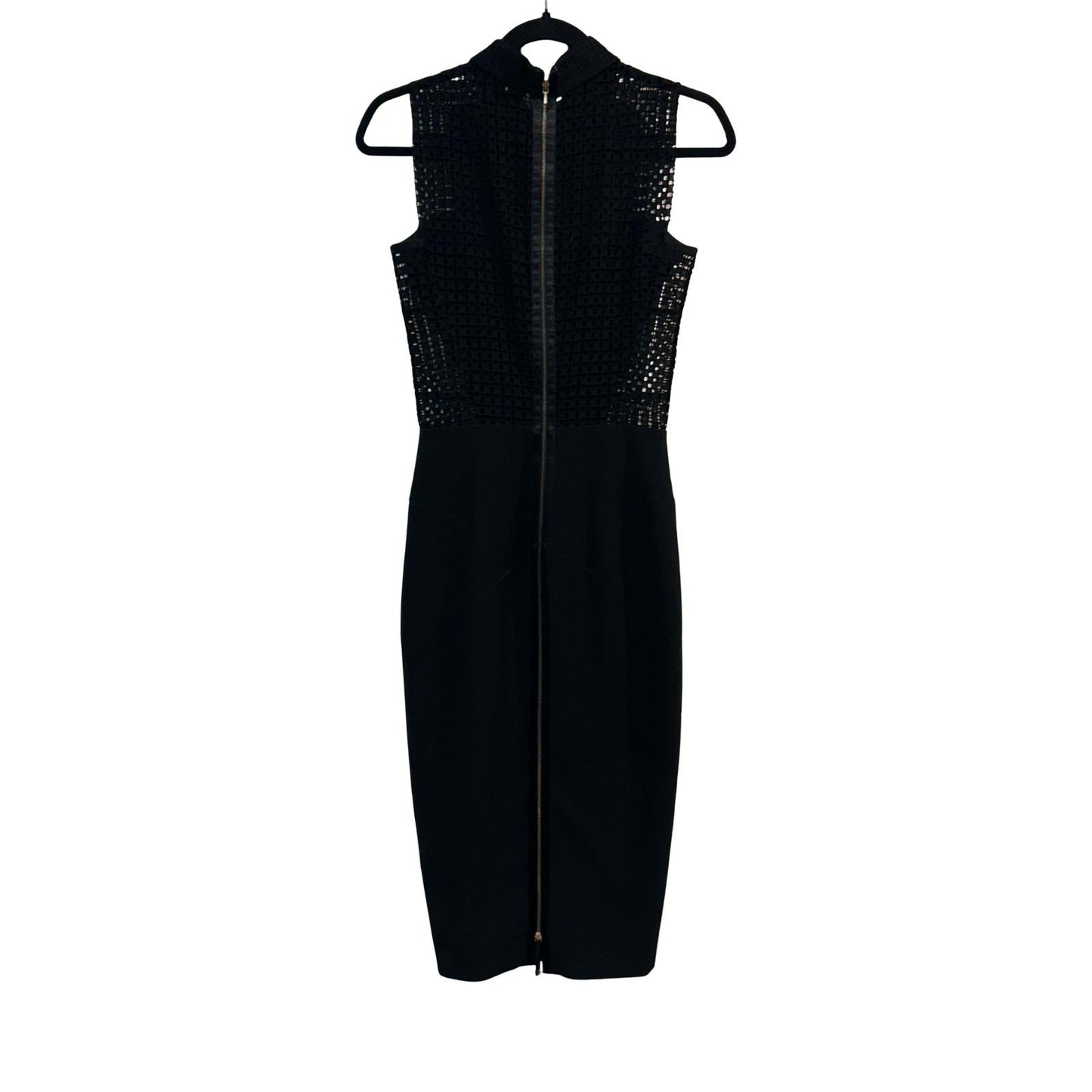 Victoria Beckham Black Sleeveless Midi Dress - Size 8
