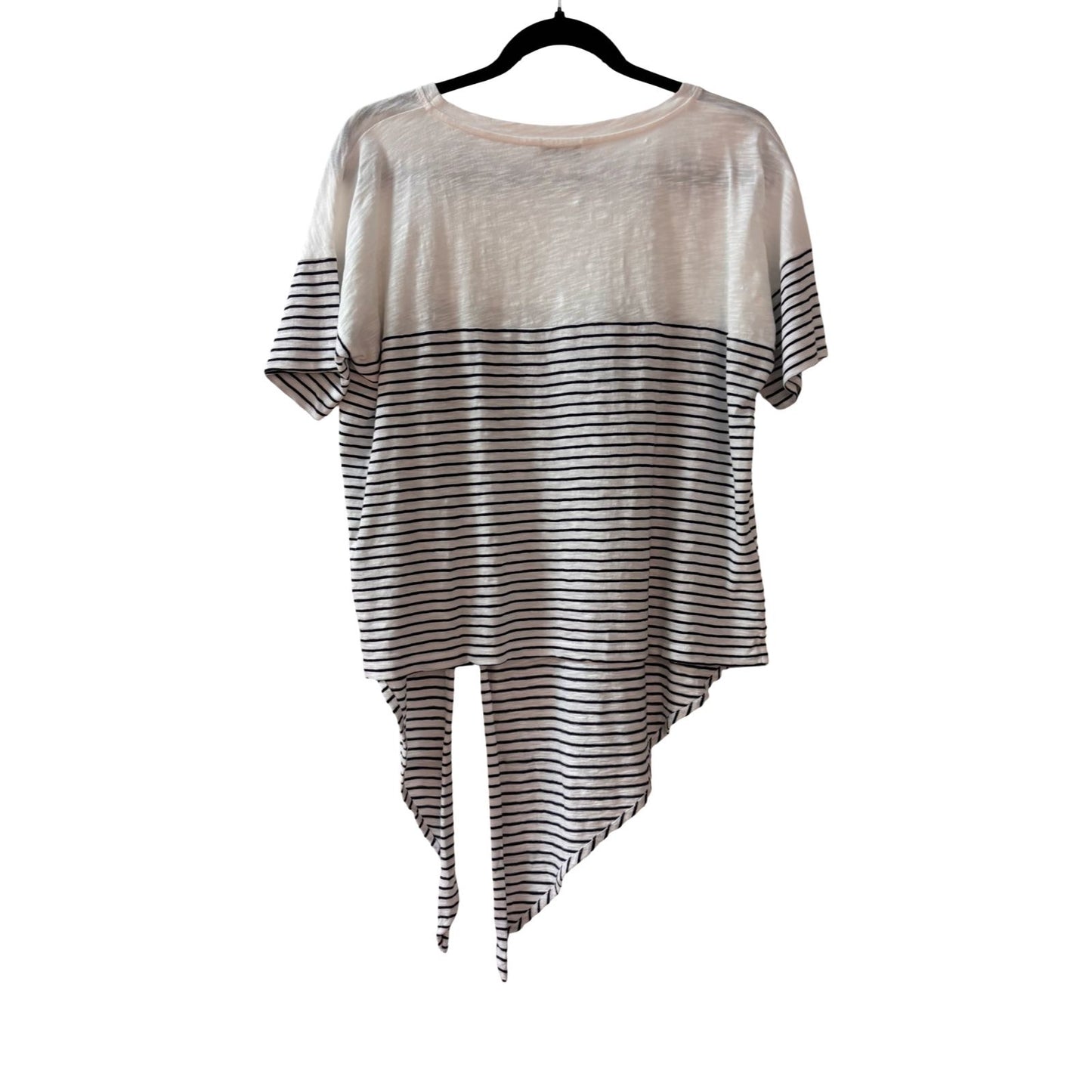 Whistles Striped Tie Front Relaxed Fit Blouse Top - Size M