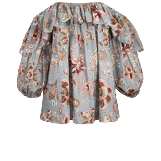 Zimmermann Pavilion Off The Shoulder Printed Top - Size UK 10