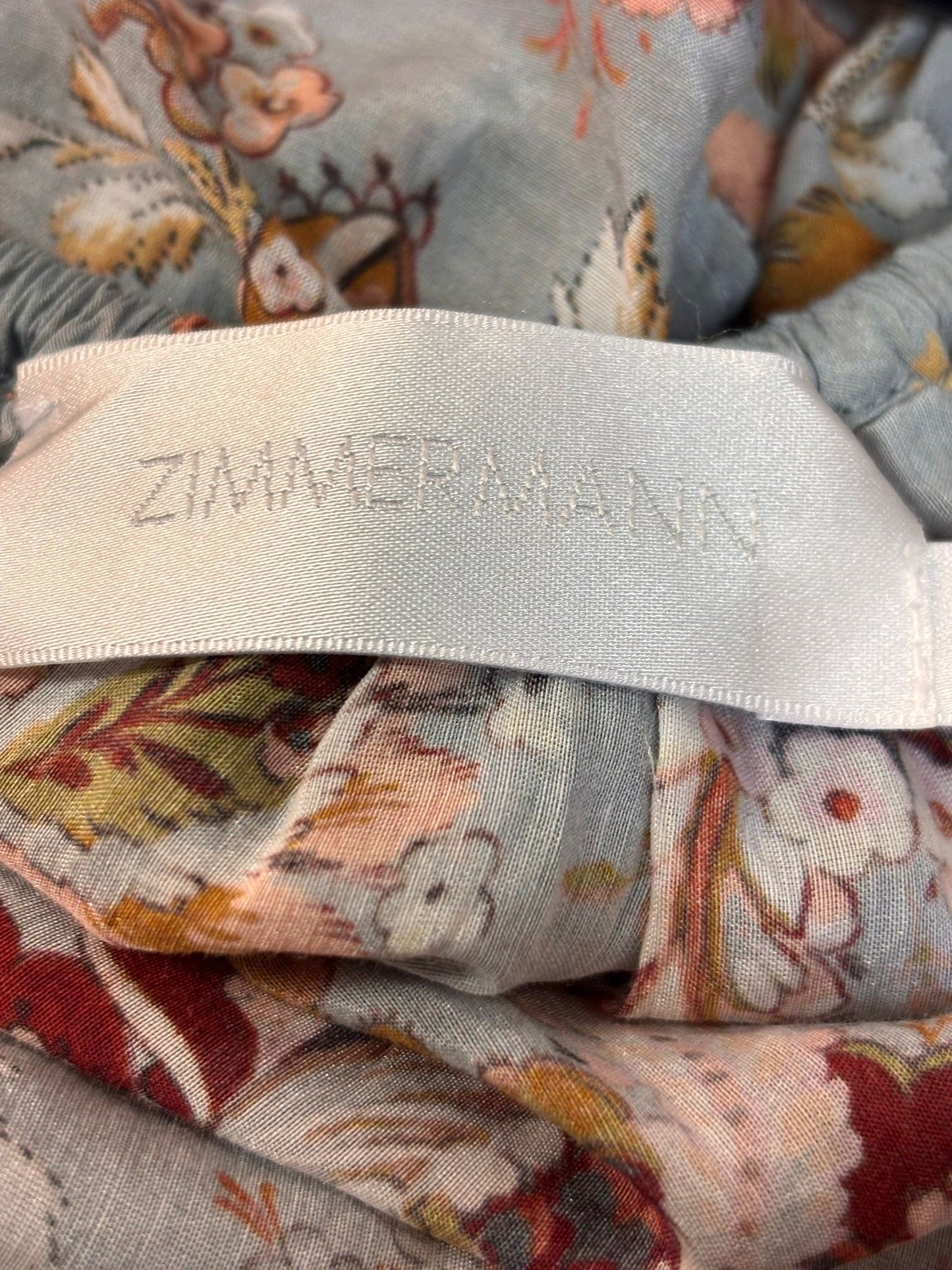 Zimmermann Pavilion Off The Shoulder Printed Top - Size UK 10