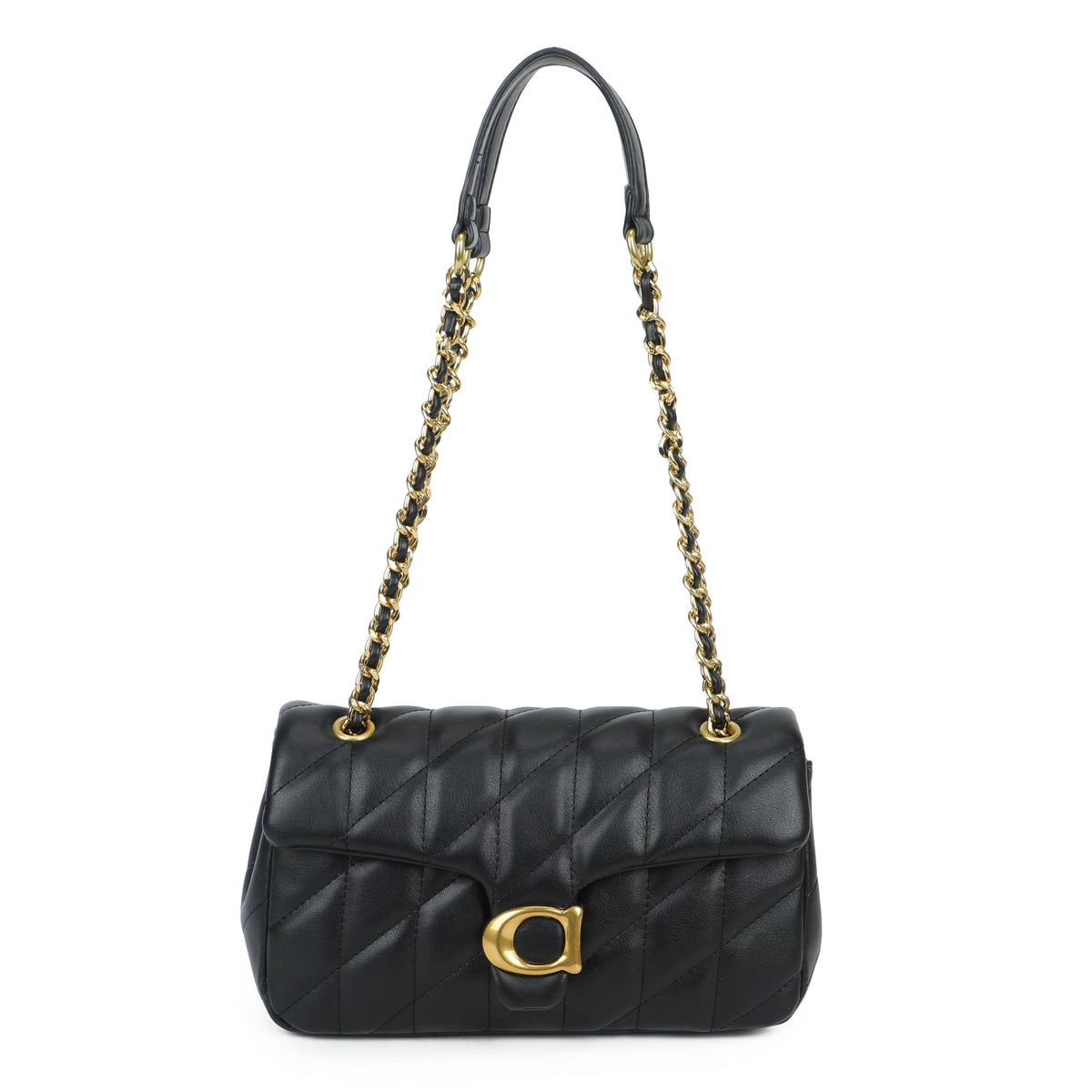 JM1776 Quilted Chain Shoulder Bag with Flap Closure