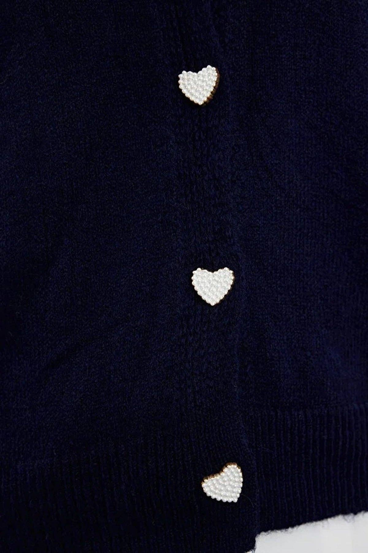 Soft-Textured Knit Cardigan with Jewellery Button Detail