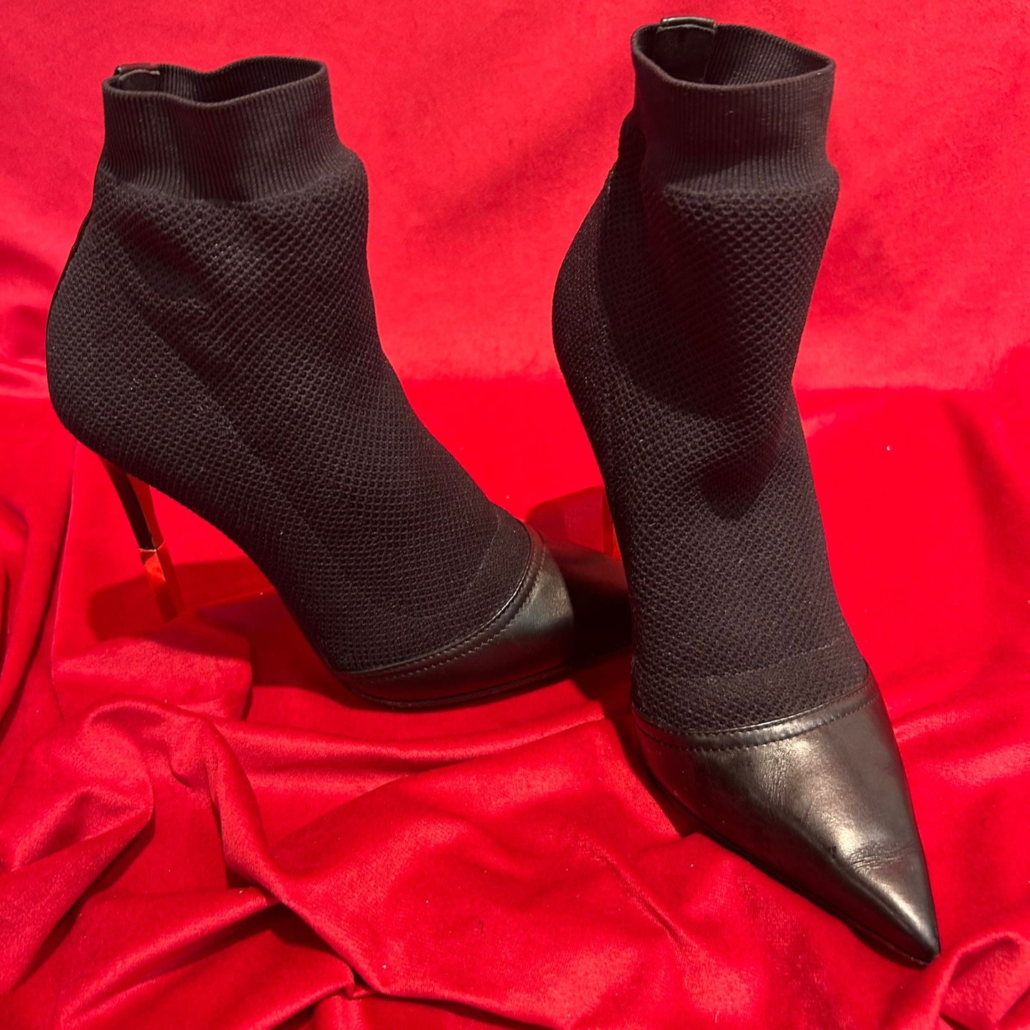 Balmain Sock Ankle High Heel Boots - Size UK 6 - Preloved