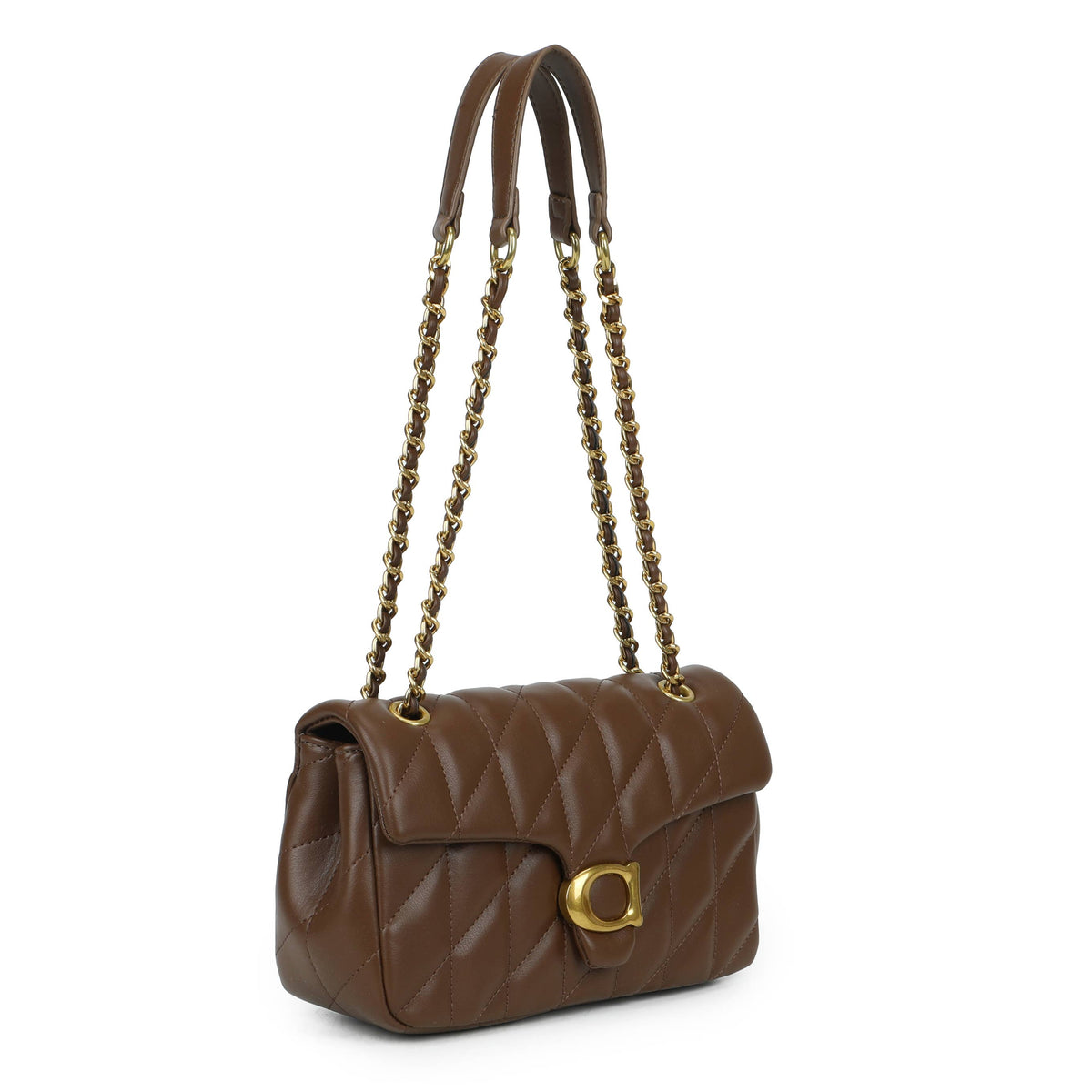 JM1776 Quilted Chain Shoulder Bag with Flap Closure
