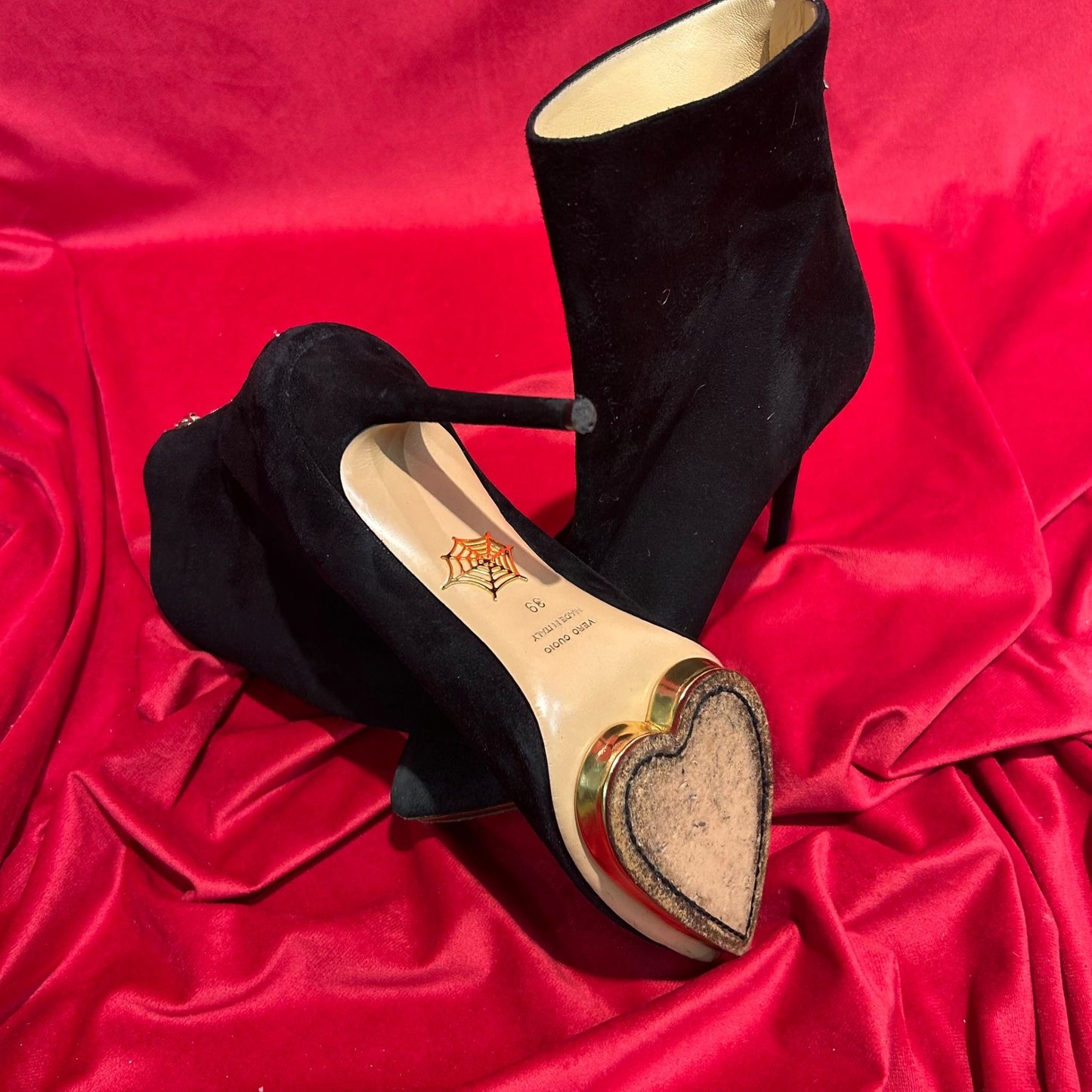 Charlotte Olympia Leather Ankle Boots - Size UK 6 - Preloved