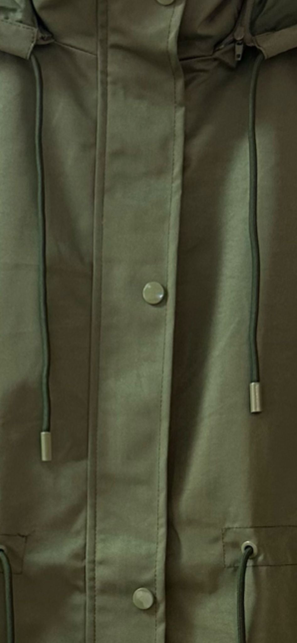 Pull String Khaki Rain Jacket - New