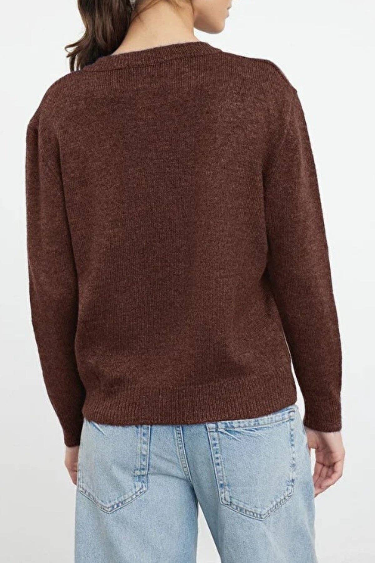 Soft-Textured Knit Cardigan with Jewellery Button Detail