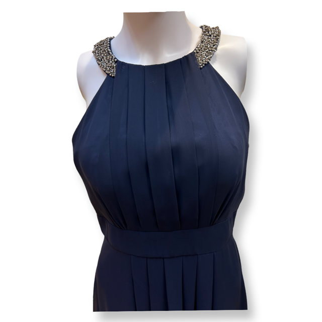 Eliza J Navy Halter Neck Evening Dress - Size -10 - New