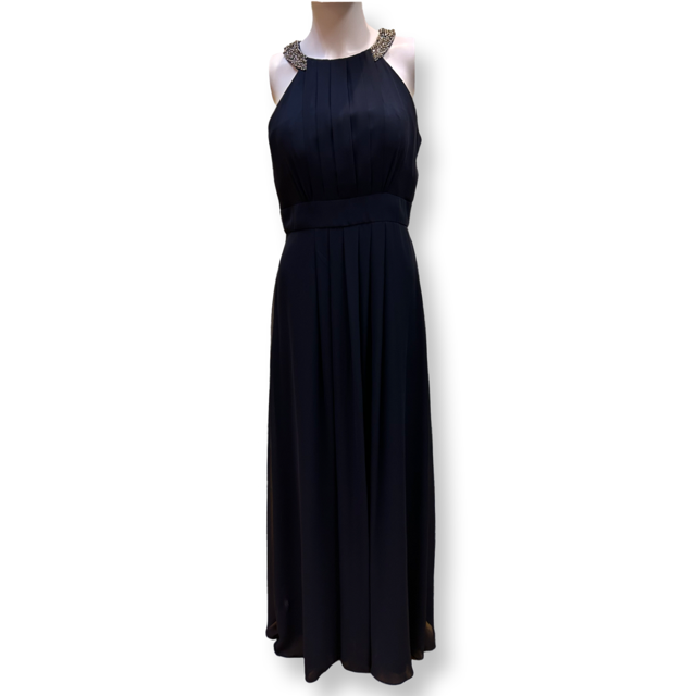 Eliza J Navy Halter Neck Evening Dress - Size -10 - New