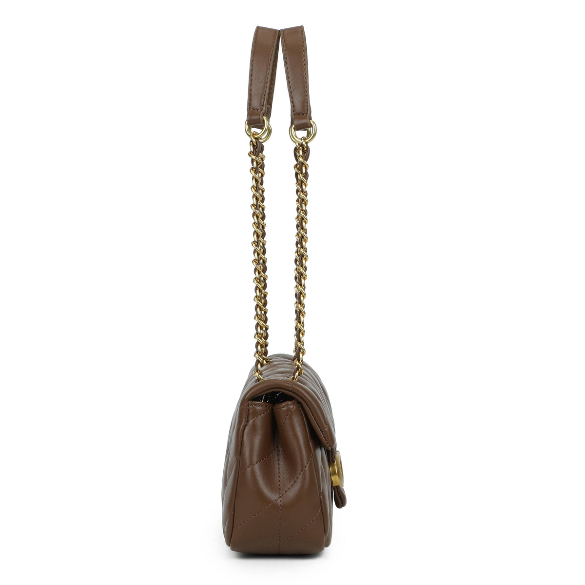 JM1776 Quilted Chain Shoulder Bag with Flap Closure