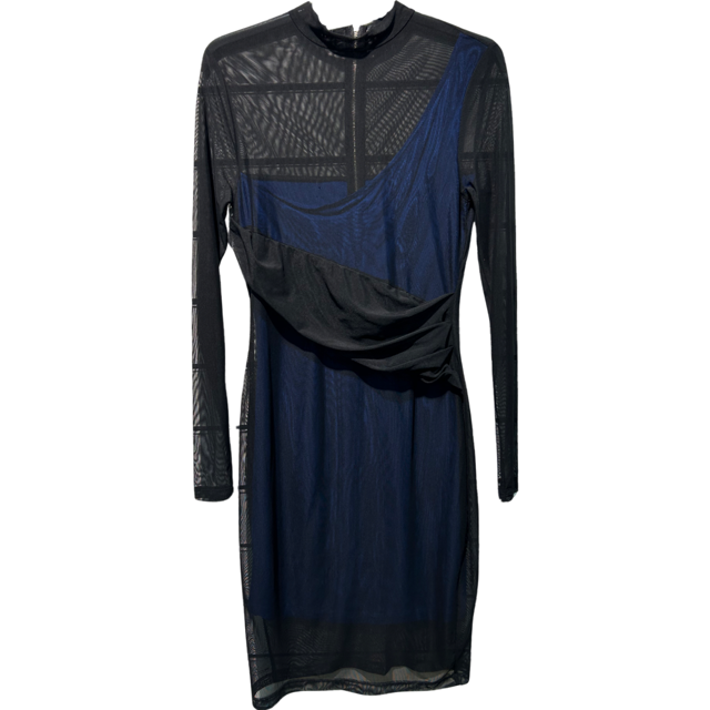 French Connection Blue Black Dress - Size - 12 - Preloved