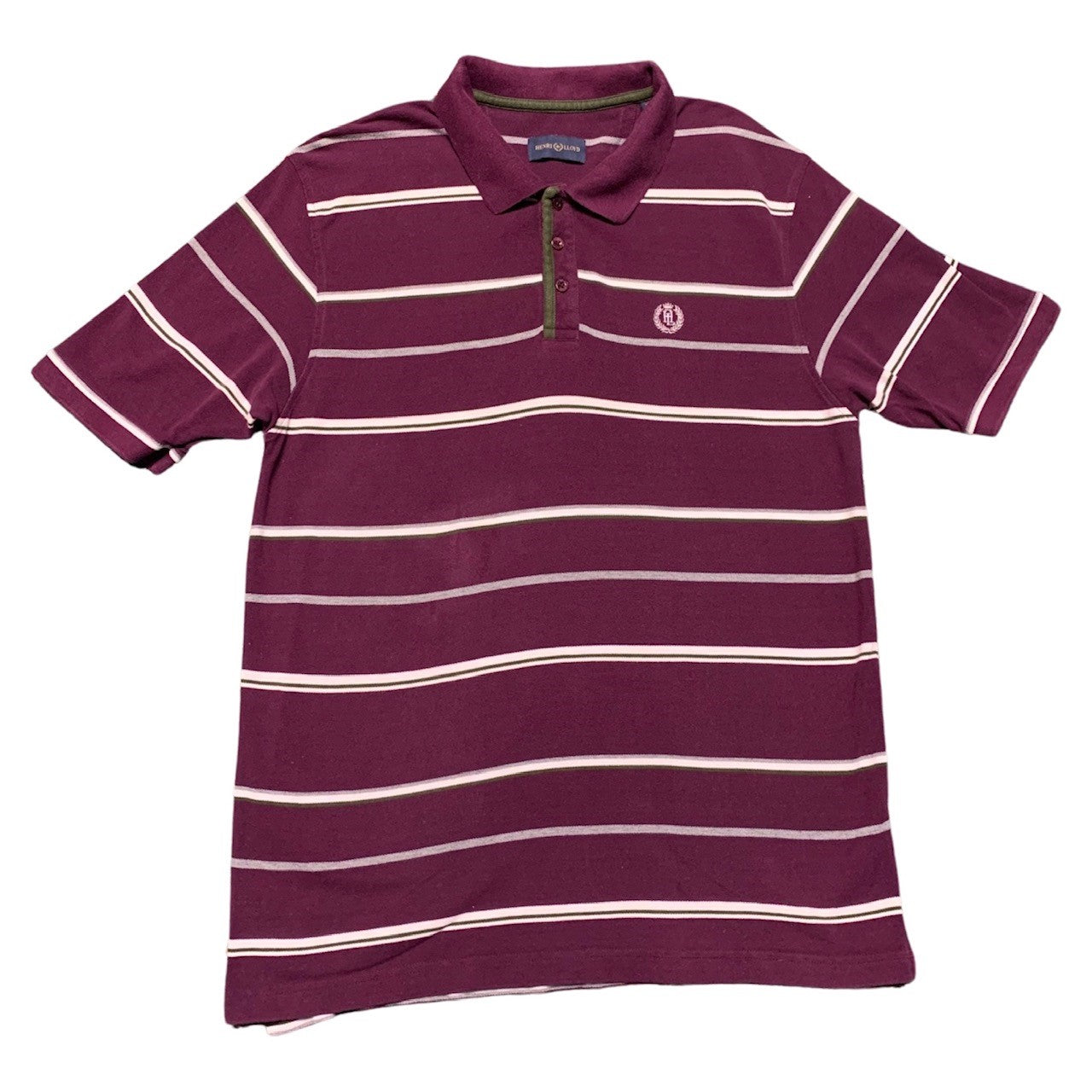 Henri Lloyd Purple Stripe Polo - Size XL - Preloved