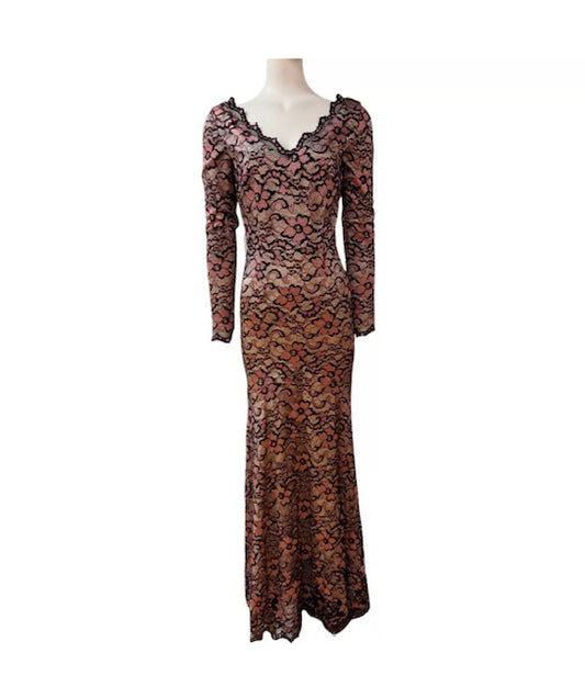 Hybrid Sand Black Pink Maxi Dress - Size - 10 - New tags