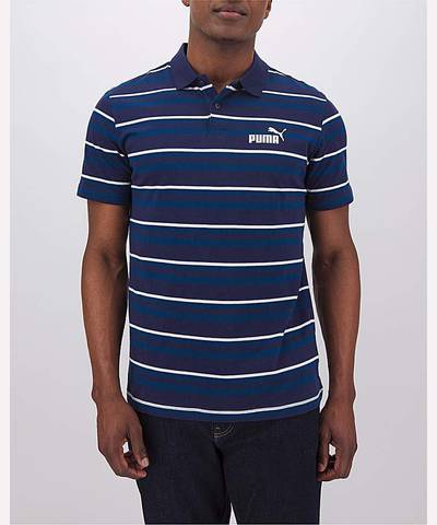 Puma Men's Navy Stripe Polo Size S - New