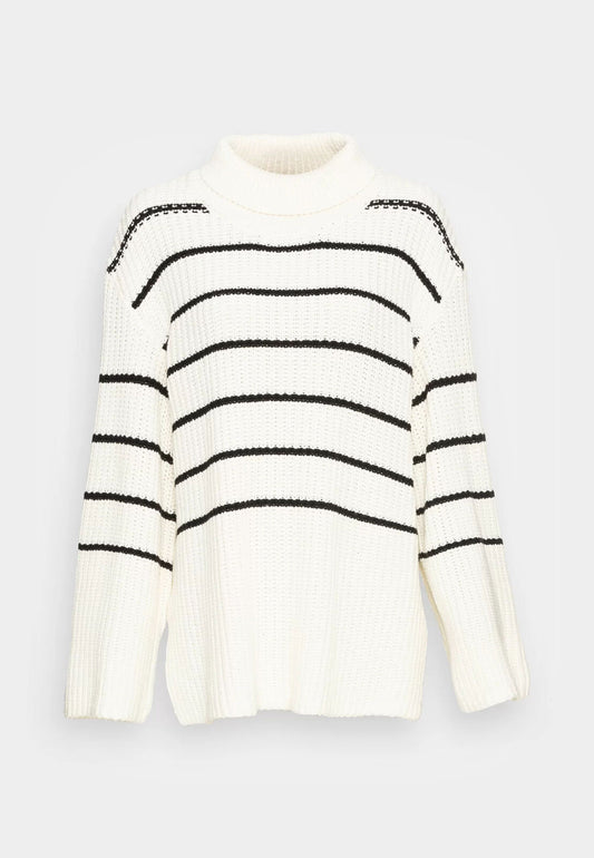 Lindex Over Sized White Stripe Jumper - Size M/L - New