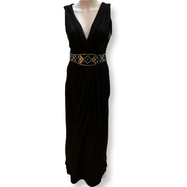 Little Mistress Black Maxi Dress - Size 8