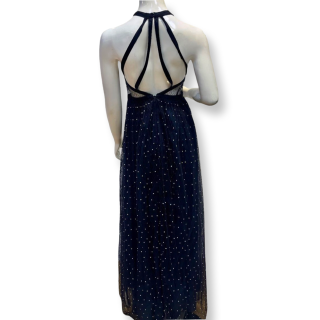 Monsoon Navy Sparkling Maxi  Sleeveless Dress  - Size - 6 -New