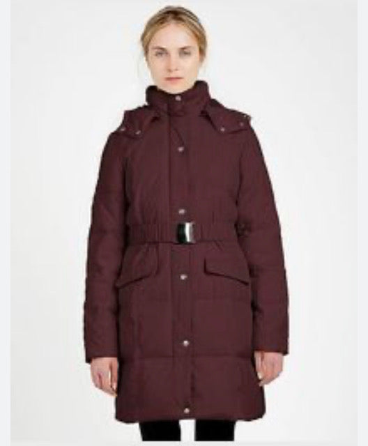 Puffa Original Burgundy Padded Coat - Size - 12 - New