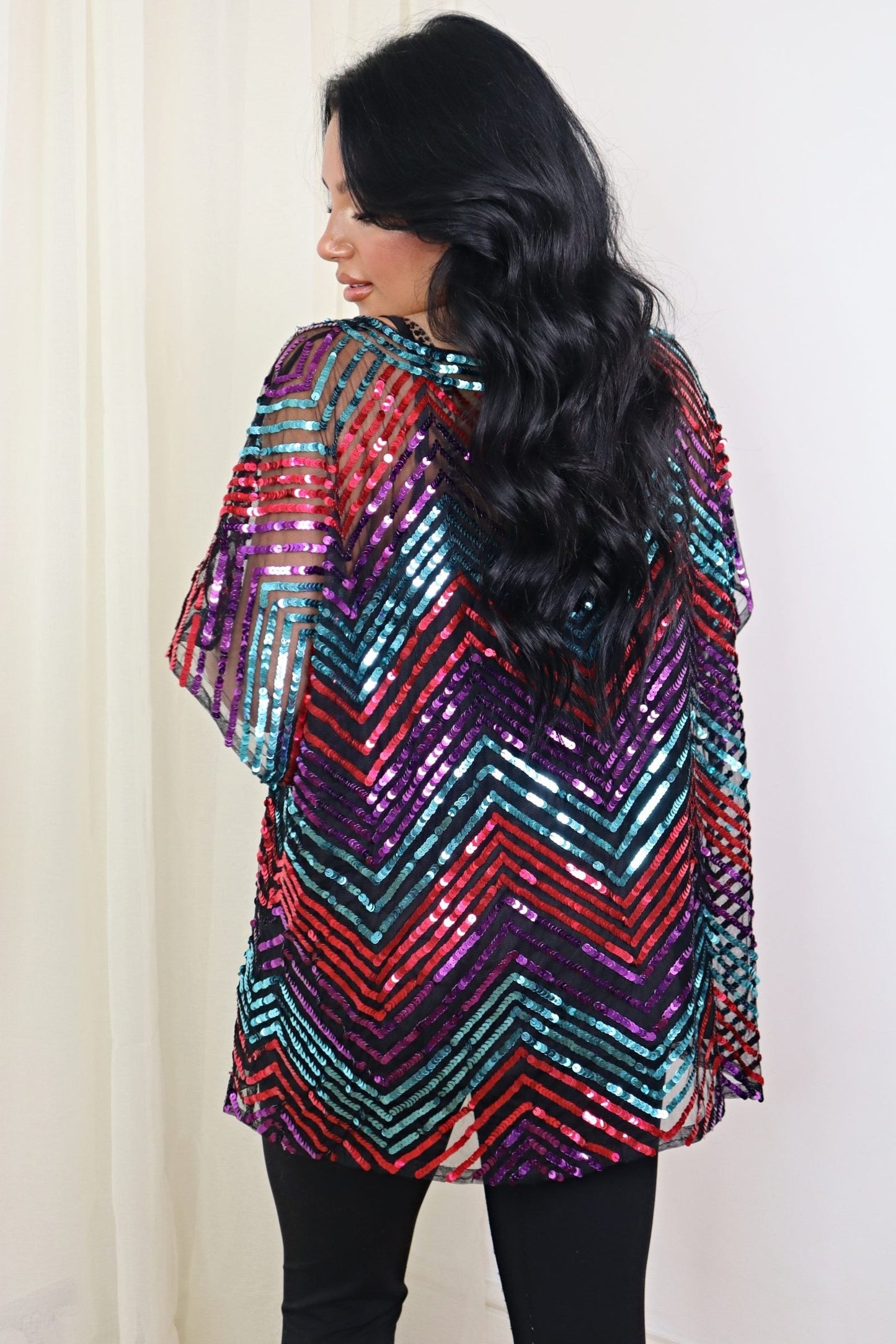 Simply Be Zig Zag Sequin Top - New