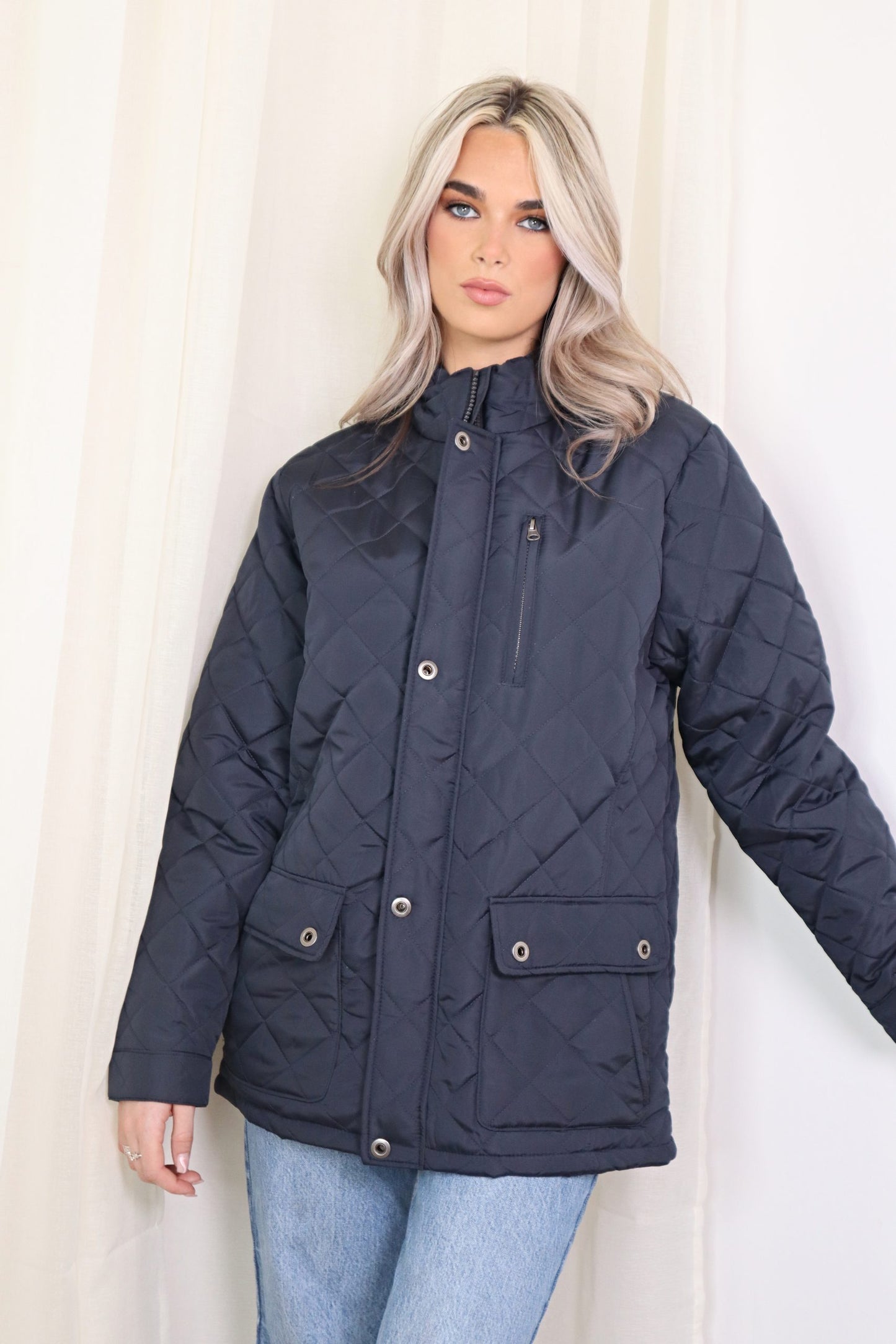 Southbay Quilted Jacket Unisex Navy - New