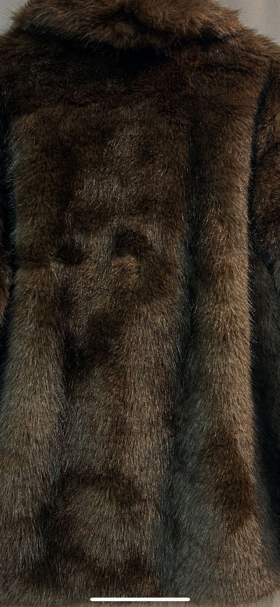 Brown Faux Fur Jacket - Size S/M - New