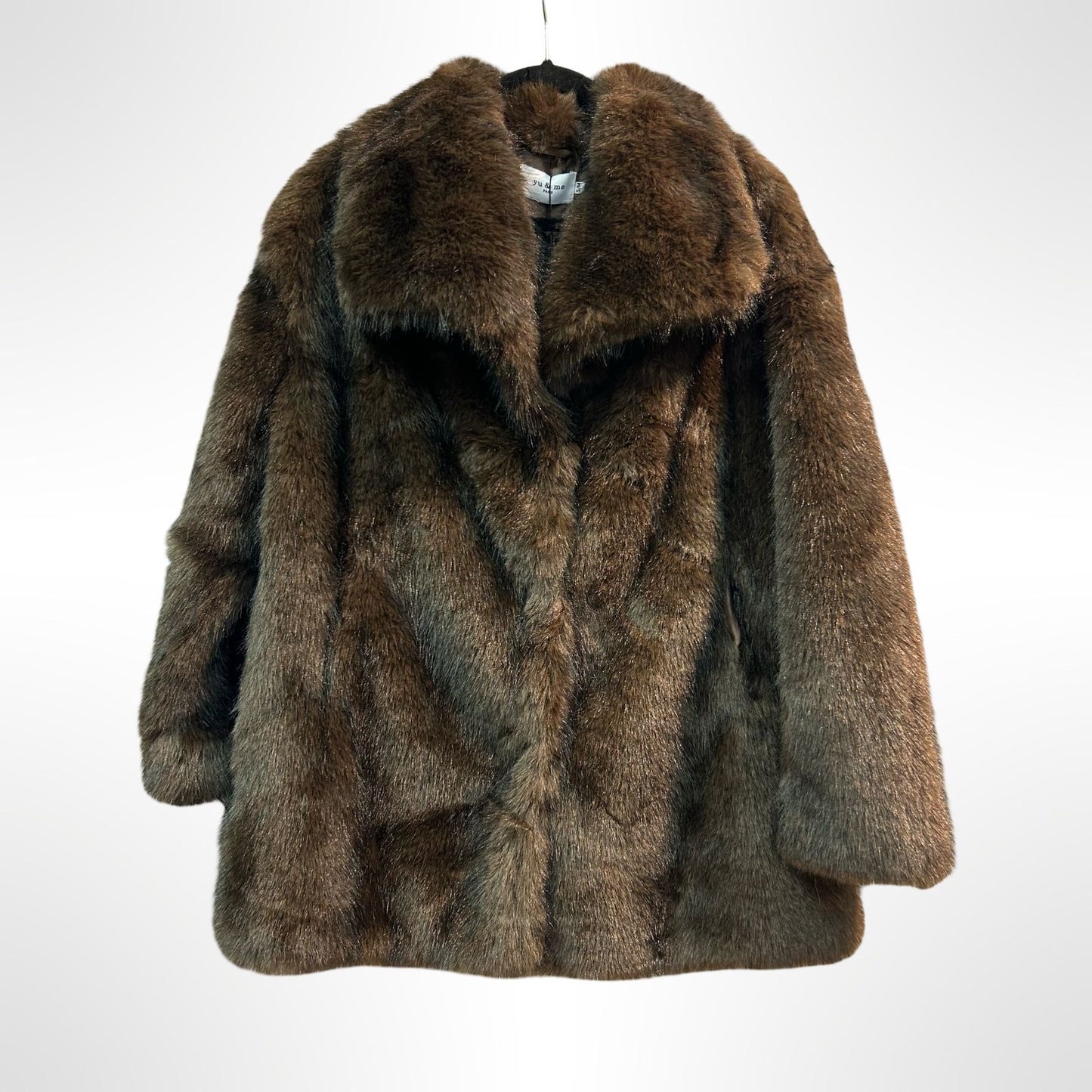 Brown Faux Fur Jacket - Size S/M - New